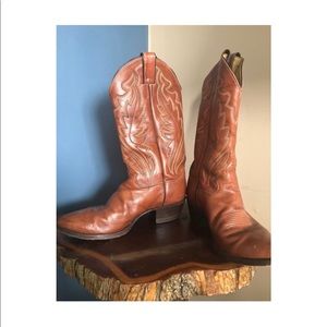 1960s Vintage Justin Boots Chestnut Cowboy Boots